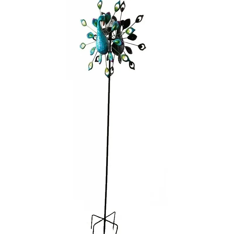 

European and American new outdoor lawn painted multi-color variable LED solar peacock garden plug-in