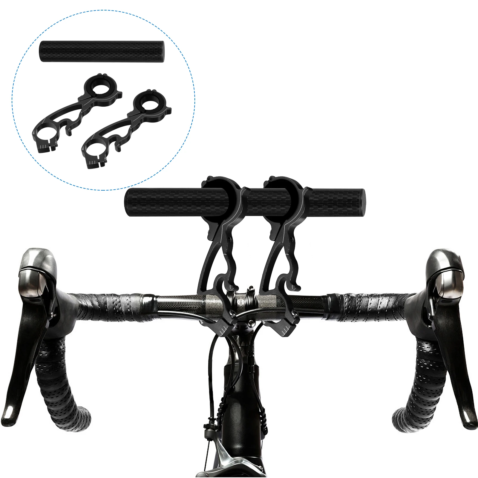 

10 см удлинитель руля шоссейного велосипеда, черный алюминиевый интегрированный передний удлинитель для велосипедного компьютера, телефона, крепление для освещения