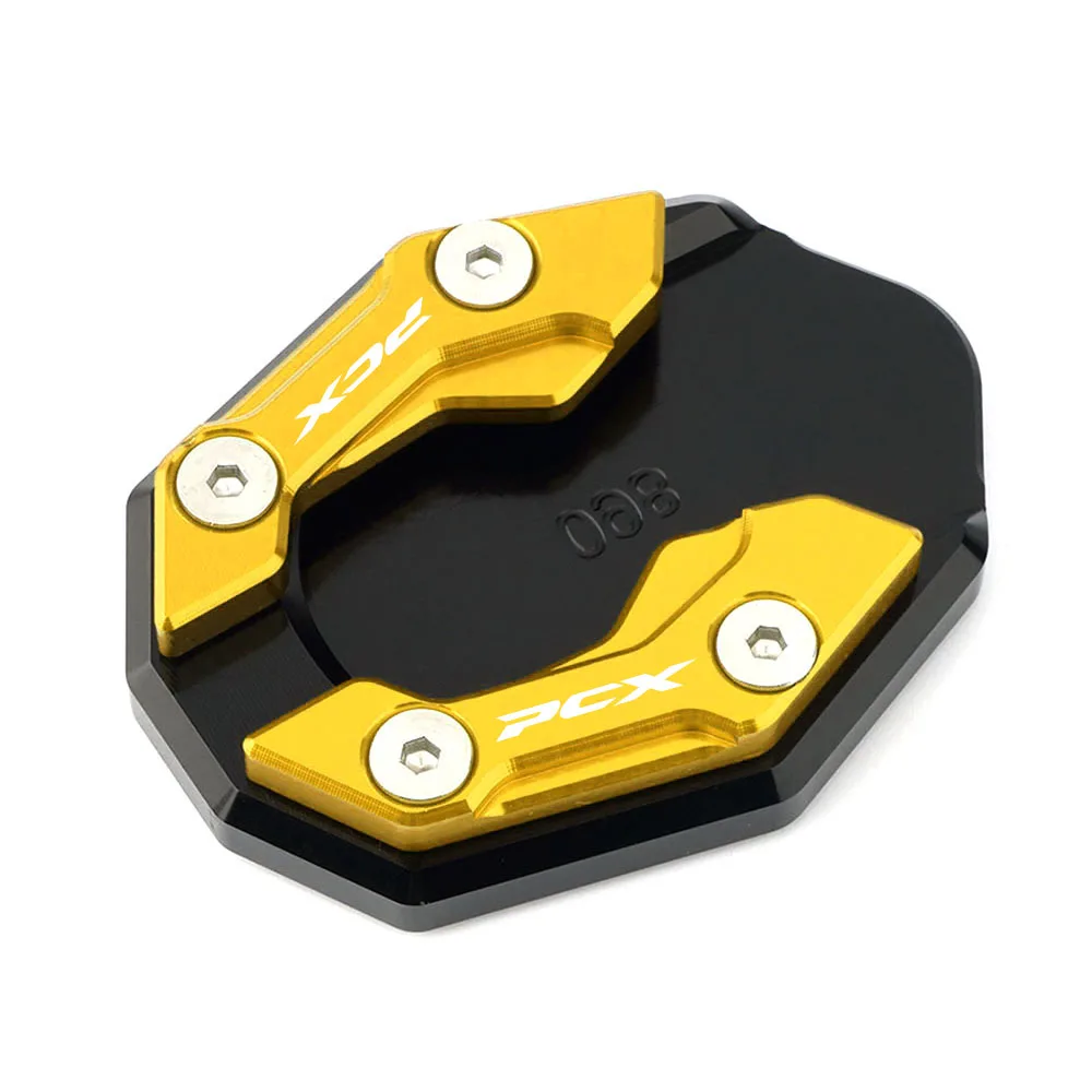 Motocicleta CNC Side Stand Ampliar, Kickstand Ampliar Placa Pad, Fit para Honda PCX 160, 150, 125, PCX150, PCX160, PCX125, Novo, 2023