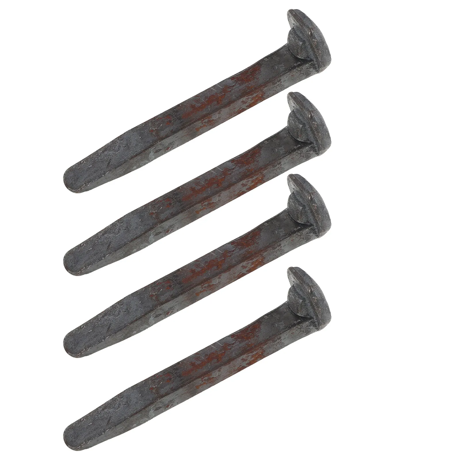 4Pcs Railroad Tie Utility Spike 0.4x4 Rustic Forging Stock for Landscaping Knife Making Blacksmith Project Railway Metal Spike