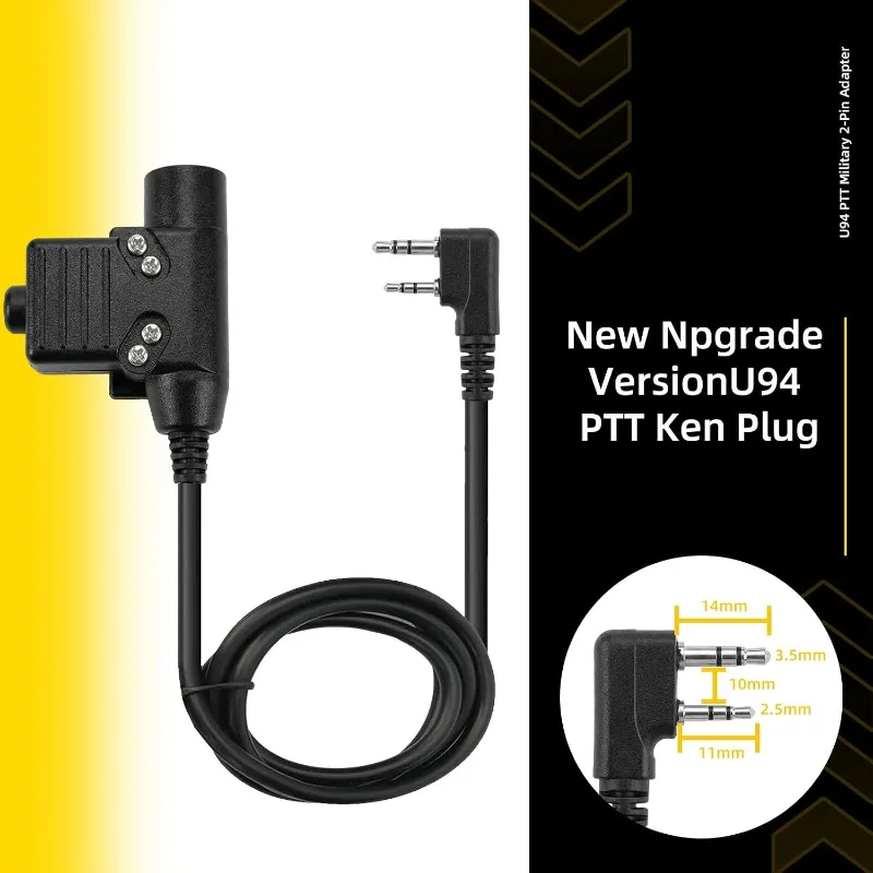 BAOFENG PTT U94 Military PTT Radio Adapter with 7.0mm Plug for AR-152 BF-F8HP UV-5R UV-82 BF-888S Kenwood TH-D74A TH-D72A Radios