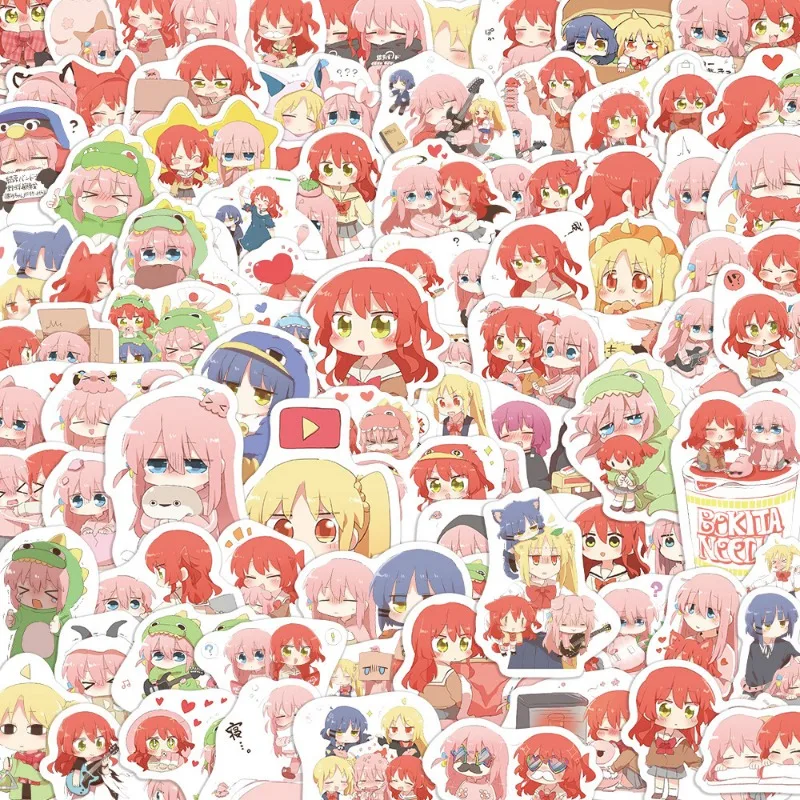 100/50/30PCS Gotoh Hitori Yamada Ryo Kita Ikuyo Ijichi Nijika Popular Anime Peripherals Q Version Decorative Notebook Stickers