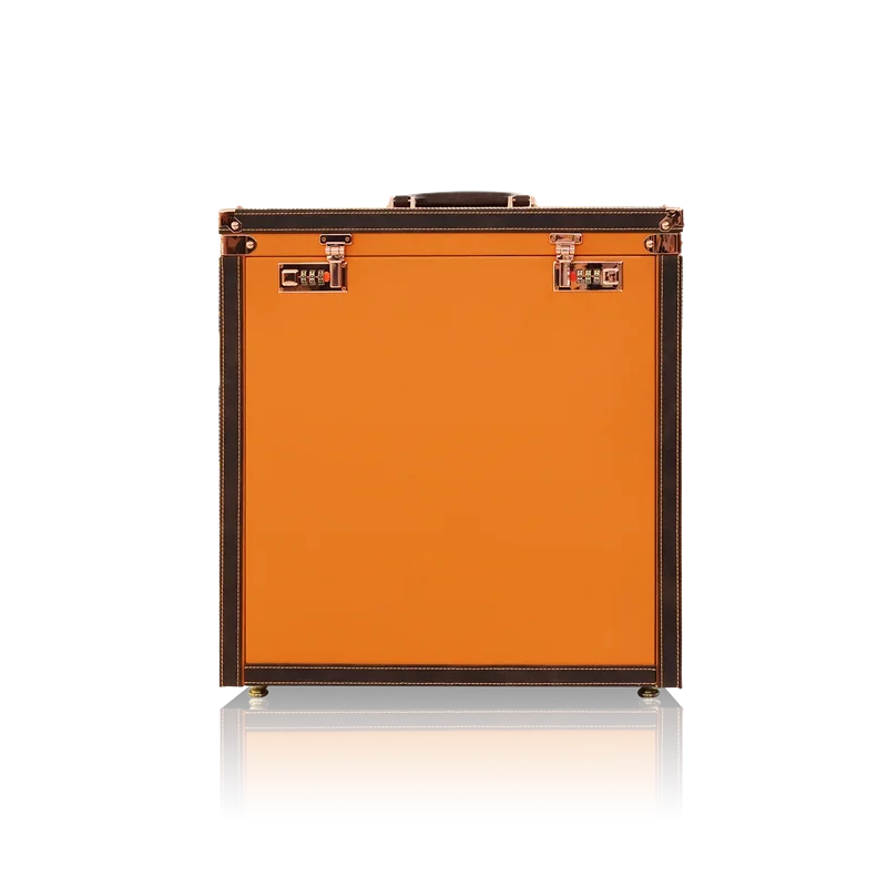 Luxury Orange Suitcase Jewelry Box Large Drawer Jewelry Display Box Set Jewelry Organizer Box With Password Lock