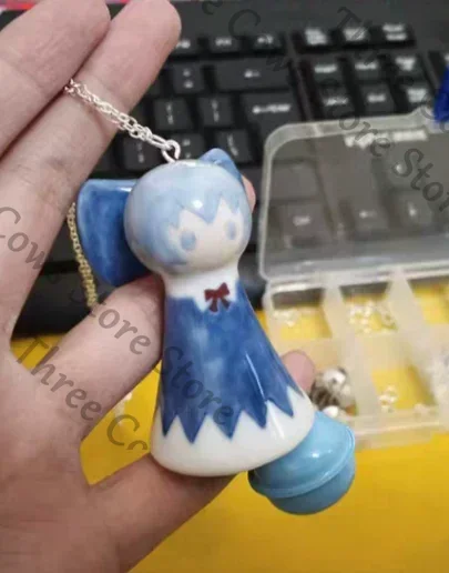 

Anime Touhou Project Cirno Cosplay Cartoon Handmade Ceramic Wind Chime Model Models Kit Wind-bell Garage Kits Figurine Fans Gift