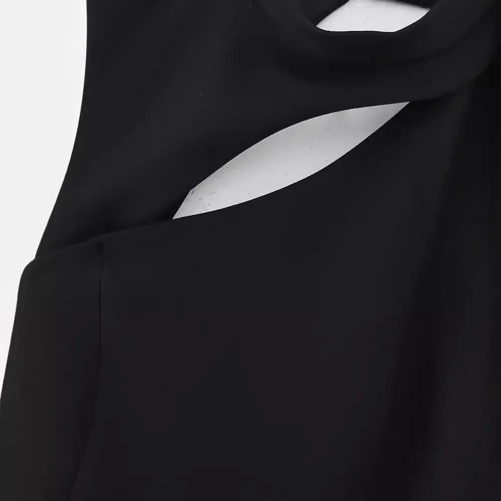 2024 Zomer Zwarte Lange Jurken Vrouwen Mouwloze Uitgesneden Jurk Vrouw Backless Sexy Jurken Voor Vrouwen Feestjurken