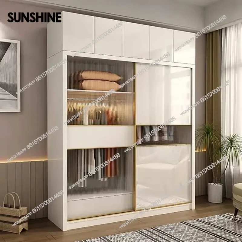 

Sliding Door Tall Wardrobes Orgnizer Aesthetic Stylish Wooden Wardrobe Bedroom Clothes Display Kleiderschrank Bedroom FurnitureX