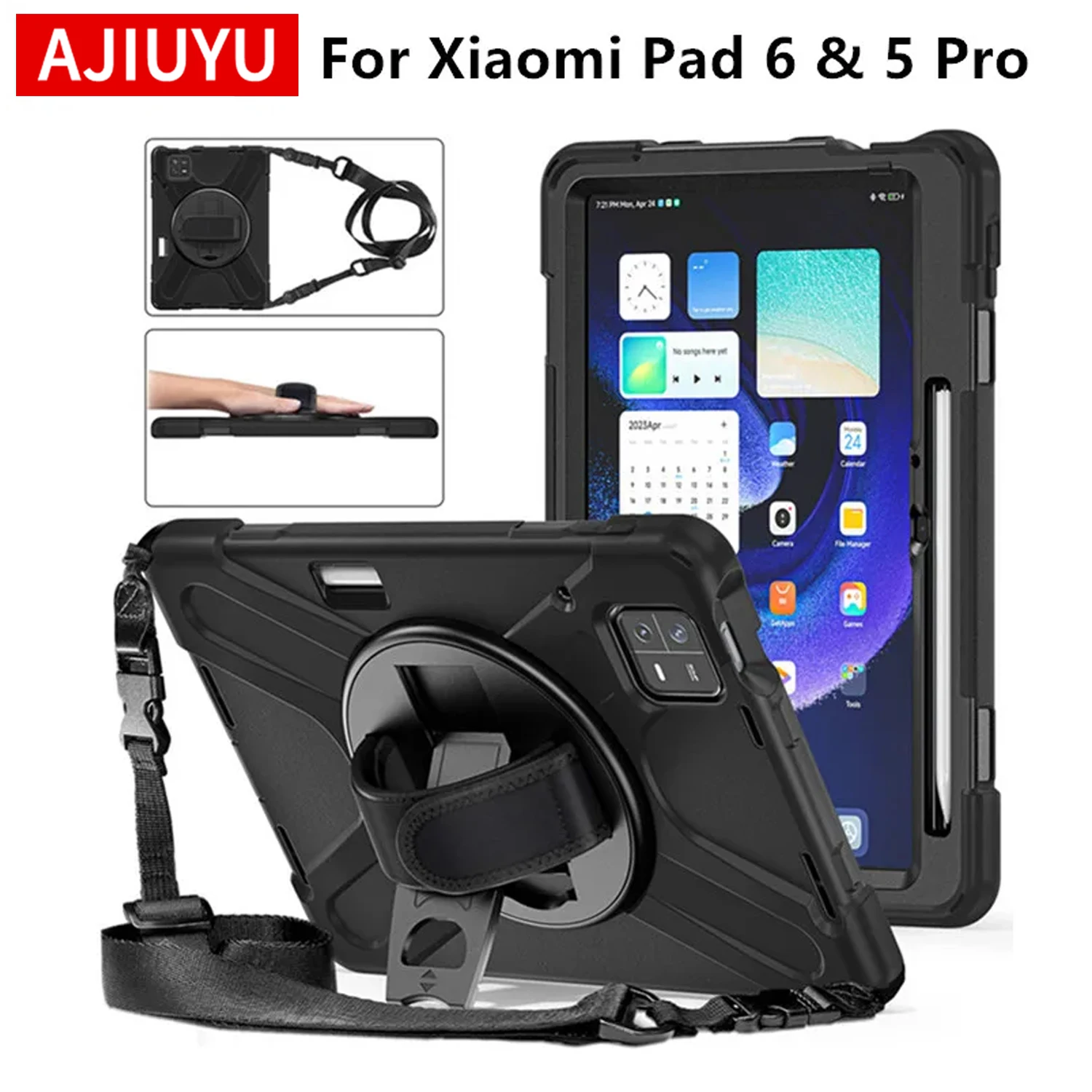 

Case For Xiaomi Pad 6 5 Pro Case Shockproof Kids Protection Cover For Xiaomi Mi Pad 6 MiPad 6 Pro Case Kickstand Shoulder strapx