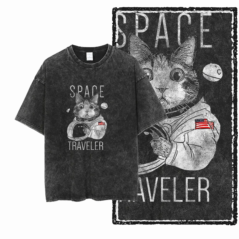 

Men's Vintage Washed Oversized Cotton T-Shirt Y2K Streetwear Style 2026 Casual Loose Tee Breathable Short Sleeve Free Delivery