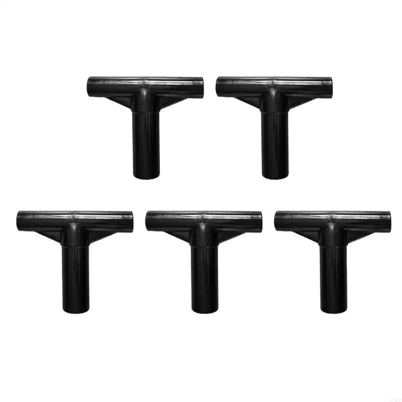 

F1FD 5Pcs Trampoline Enclosure Poles End Caps T Shaped Pipe Sleeve Fittings Replacement Trampoline Poles Cover Enduring