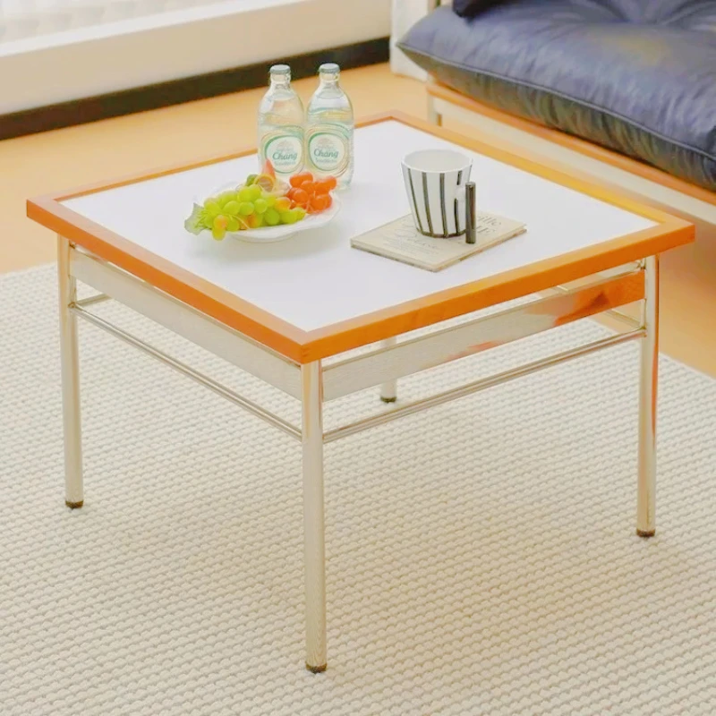 

Retro - modern fused square small coffee table, small apartment internet celebrity simple medieval style side table