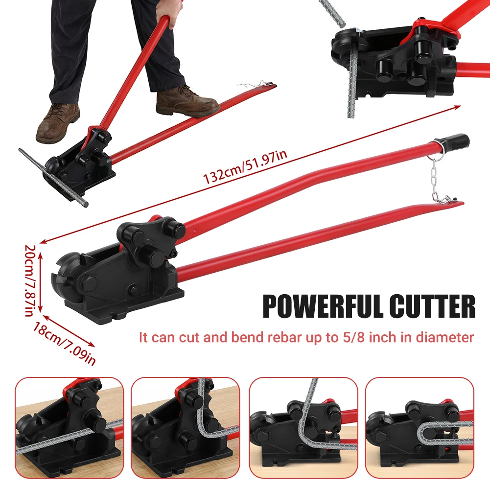 

2 in 1 Rebar Shears and Bending Machine Rebars Up To 5/8inch with No-Slip Handle Grip for Effortlessly Cuts Bends Reinforcement