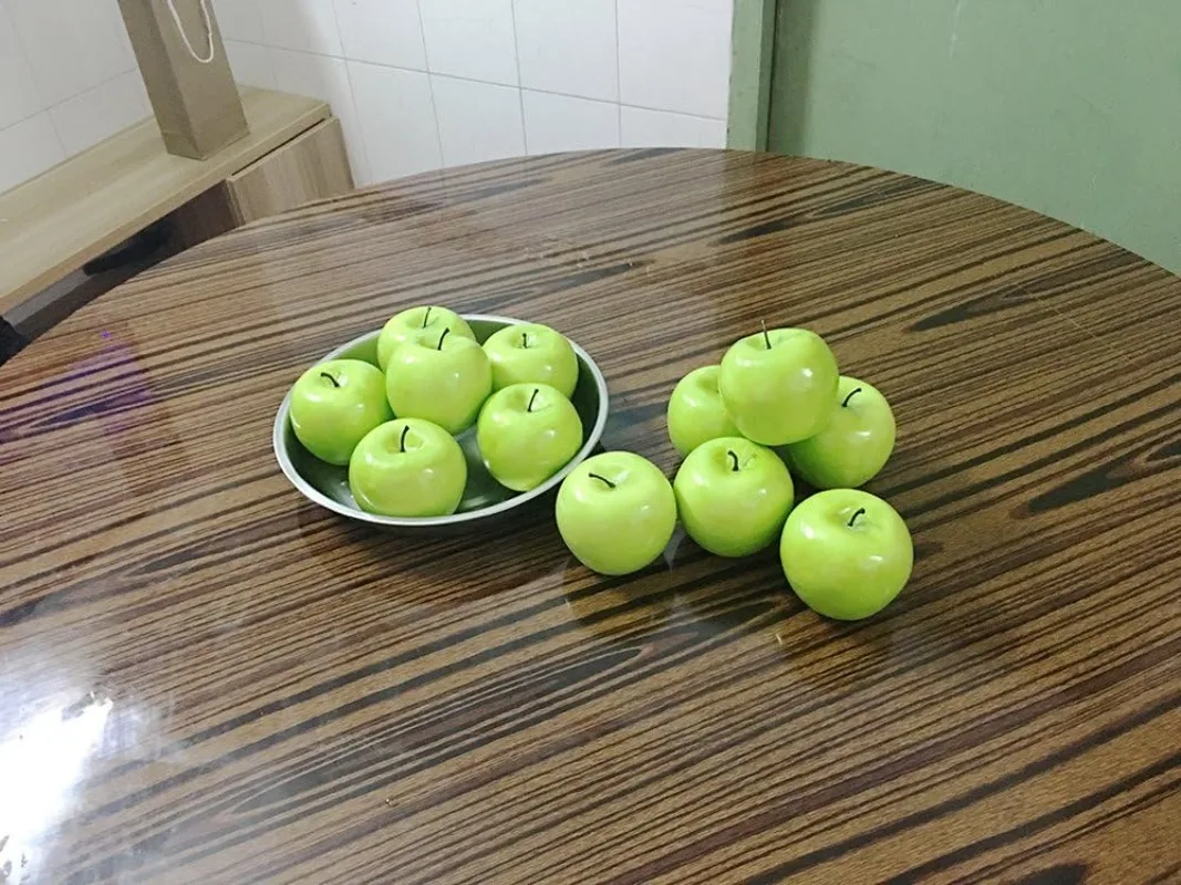 12pcs Artificial Green Apples Plastic Fake Fruit Kiwi Simulation Fruit Model for Home Kitchen Party Photoshoot Decoration