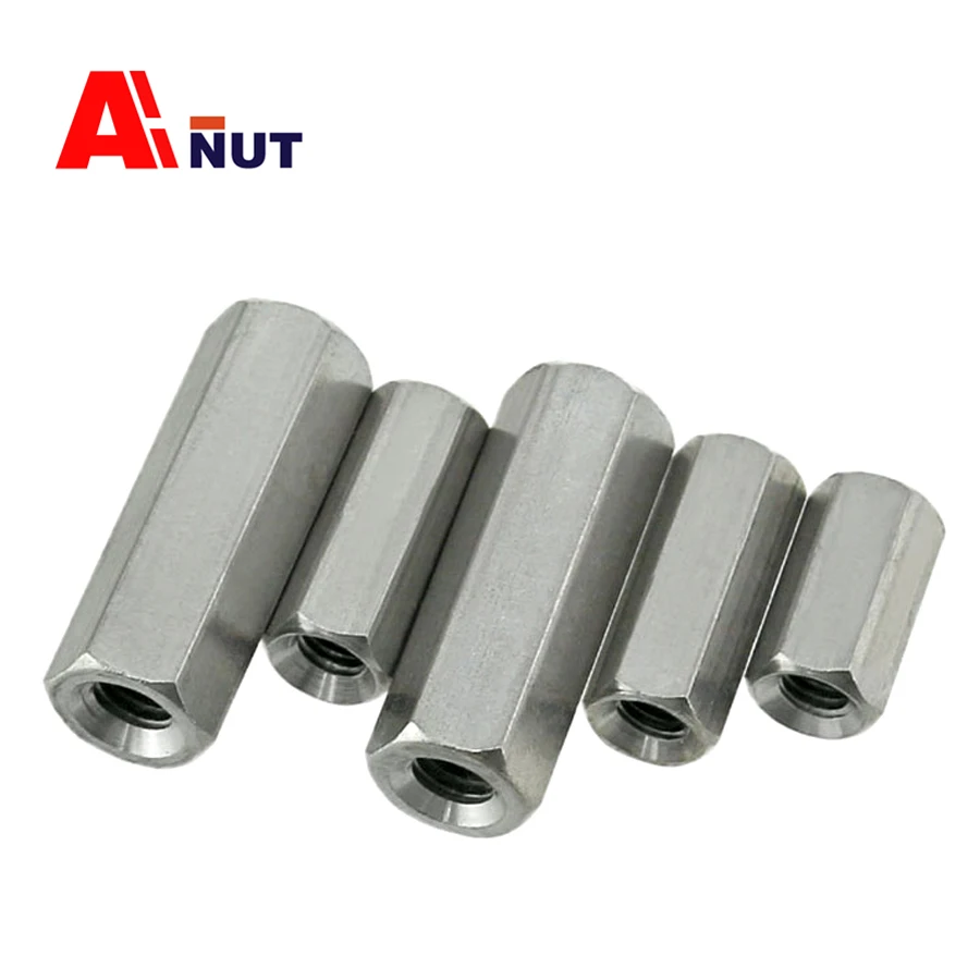 

m10 m12 m14 Hex Rod Nut, 304 Stainless Steel Hexagon Extension Nut ,B033