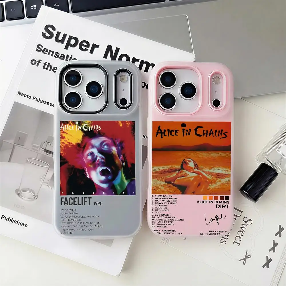 

A-Alice In ChainsS Phone Case 2-in-1 Detachable Clear Case with Slot for Cards & Photos iPhone 12-17