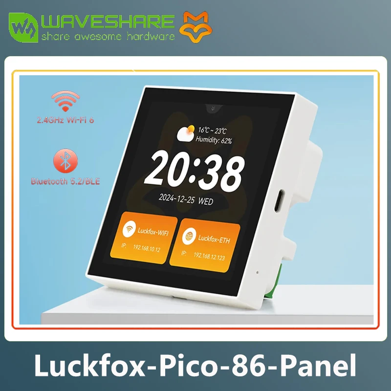 

Плата разработки Luckfox Core1106 Smart 86, 128 МБ/256 МБ DDR3L, опционально для беспроводной связи, 0,5/1 TOPS, RV1106G2/RV1106G3