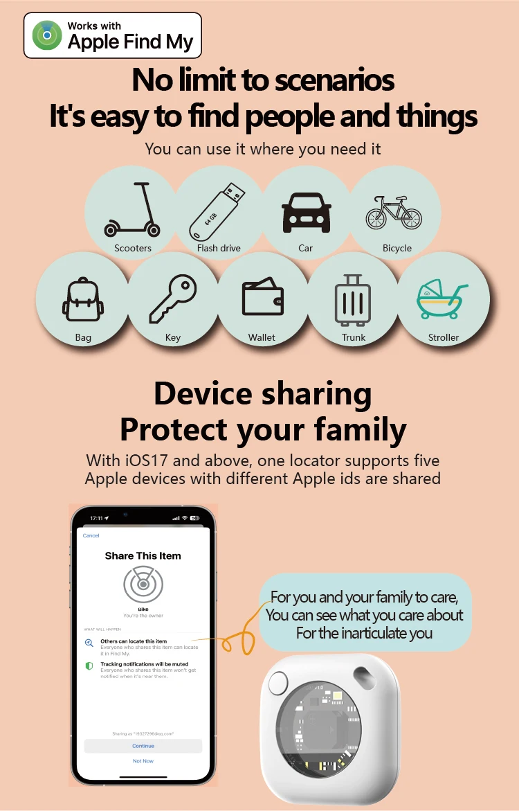 

Трекер с таймером GPS-локатор с приложением Find My для Apple Smart Bluetooth, напоминание о потери, детский багаж, сумки для домашних животных, ключ iTag