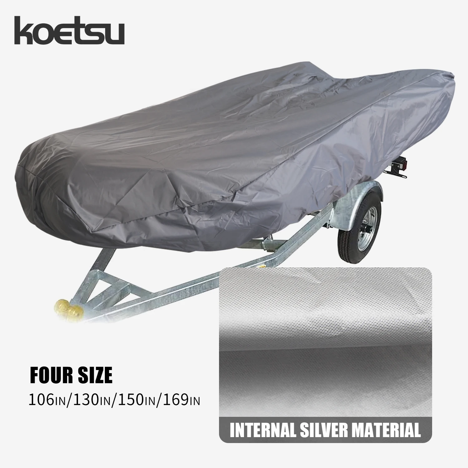 KOETSU 420D غطاء قارب مطاطي مضاد للبهتان ومقاوم للتمزق من الدرجة البحرية غطاء قارب قابل للنفخ غطاء قارب فضي #1