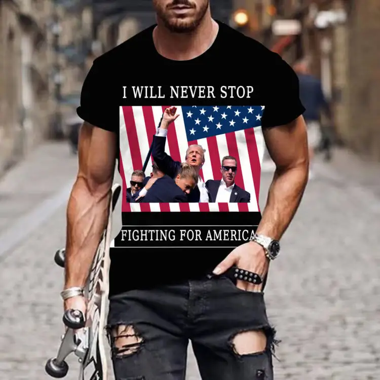 

United States Presidential election T-shirt 3d Print T Shirt Summer Men's Oversized Short Sleeve Tops Tees Men's Designer Clothe