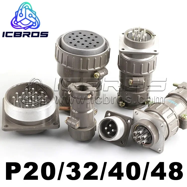 Industrial AviAtion P20 P32 P40 P48 Plug Socket 2 3 4 5 7 9 15 16 20 Core ConneCtor