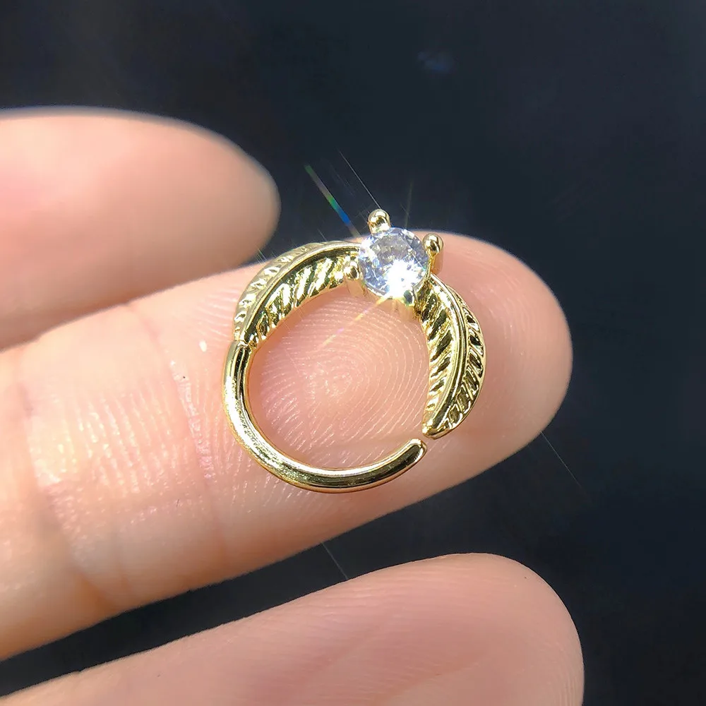 1PC Nase Ringe für Frauen Punk Gothic Micro-set Zirkon Knorpel Daith Ohrringe Septum Ring Körper Ohr Piercing schmuck KAE133 – Detail 7