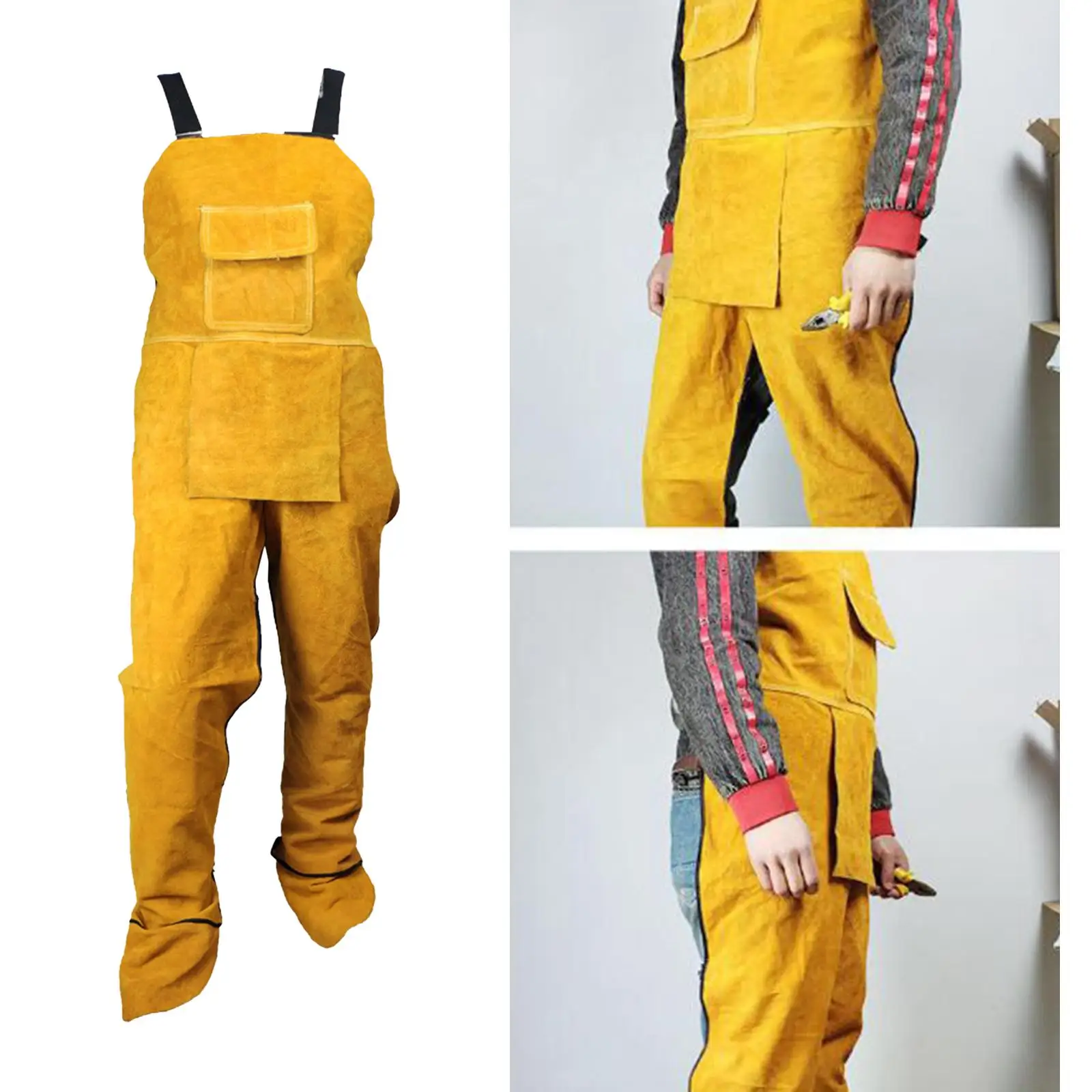 Welding Clothing Welding Apron Resistant for 170-180cm Men Yellow