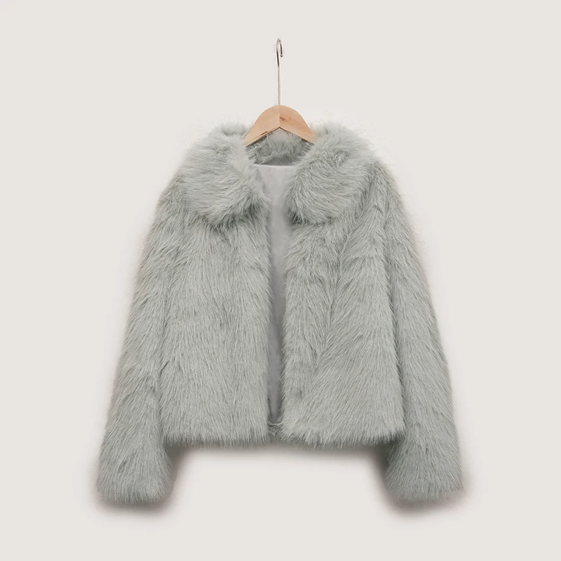 Winter Warm Plush Coat Women Oversize Long Sleeve Faux Fur Jacket Casual Loose Outerwear