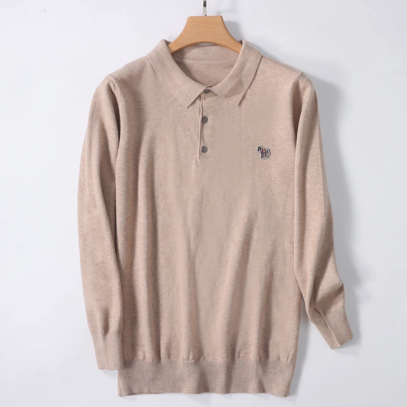 Pull en Cachemire Solide pour Homme, Polo, Automne et Hiver