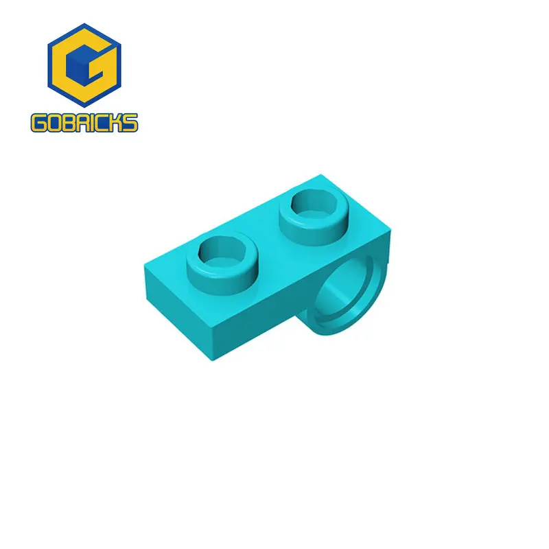 Gobricks piastra in mattoni da 10 pezzi modificata 1x2 con foro per perno sul fondo compatibile con lego 18677 28809 pezzi di giocattoli per bambini