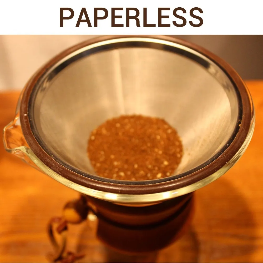Permanent Cone Dripper Pour Over Coffee Dripper Rubber Loop Silver Reusable Coffee Filter Best Coffee Maker 1 To 3 Cup