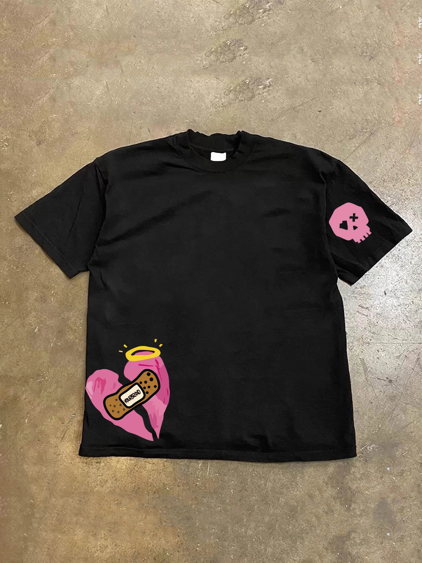 Fun Creative Pattern Round Neck New Model personality Clothes Oversized Unisex T-shirt Fashion Hip Hop Street Trendy Cotton soft