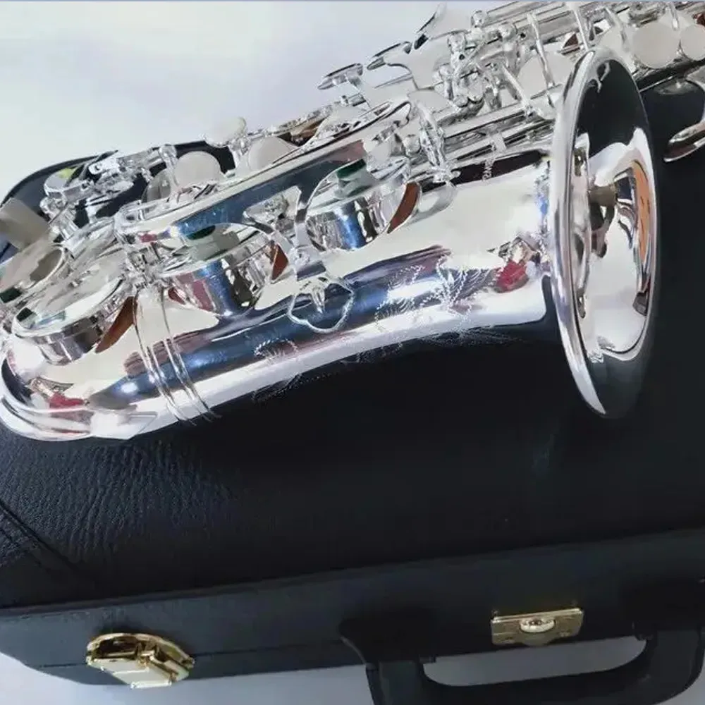 

Новый изогнутый саксофон-сопрано 2026 года, Bb, из никелированной латуни, инструмент для игры на саксофоне