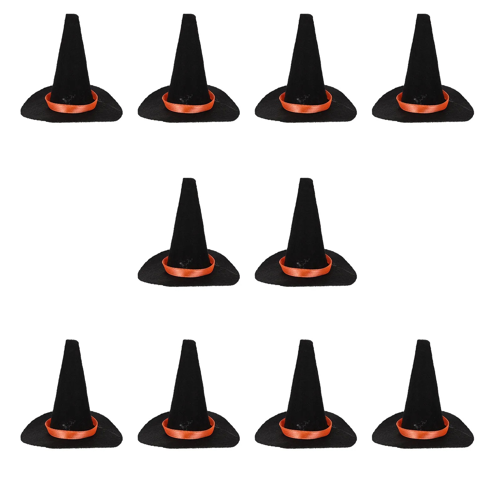 

10pcs Felt Hat Halloween Decorations Bottle Covers Props Practical Use Halloween Party Favors Chic Design