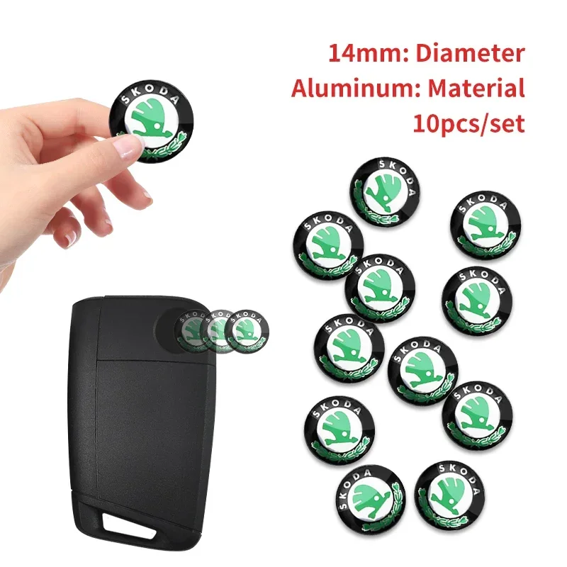 

14mm Remote Car Key Stickers Logo Emblem Accessories For Skoda Octavia MK2 MK 2 3 A5 A7 A8 Fabia Karoq Superb Rapid Kamiq Scala
