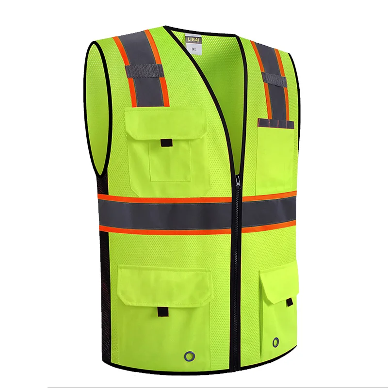 Two Tone Mesh Safety Vest Reflective Surveryor Yellow Orange Mesh Reflective vest Jacket High visibility workwear