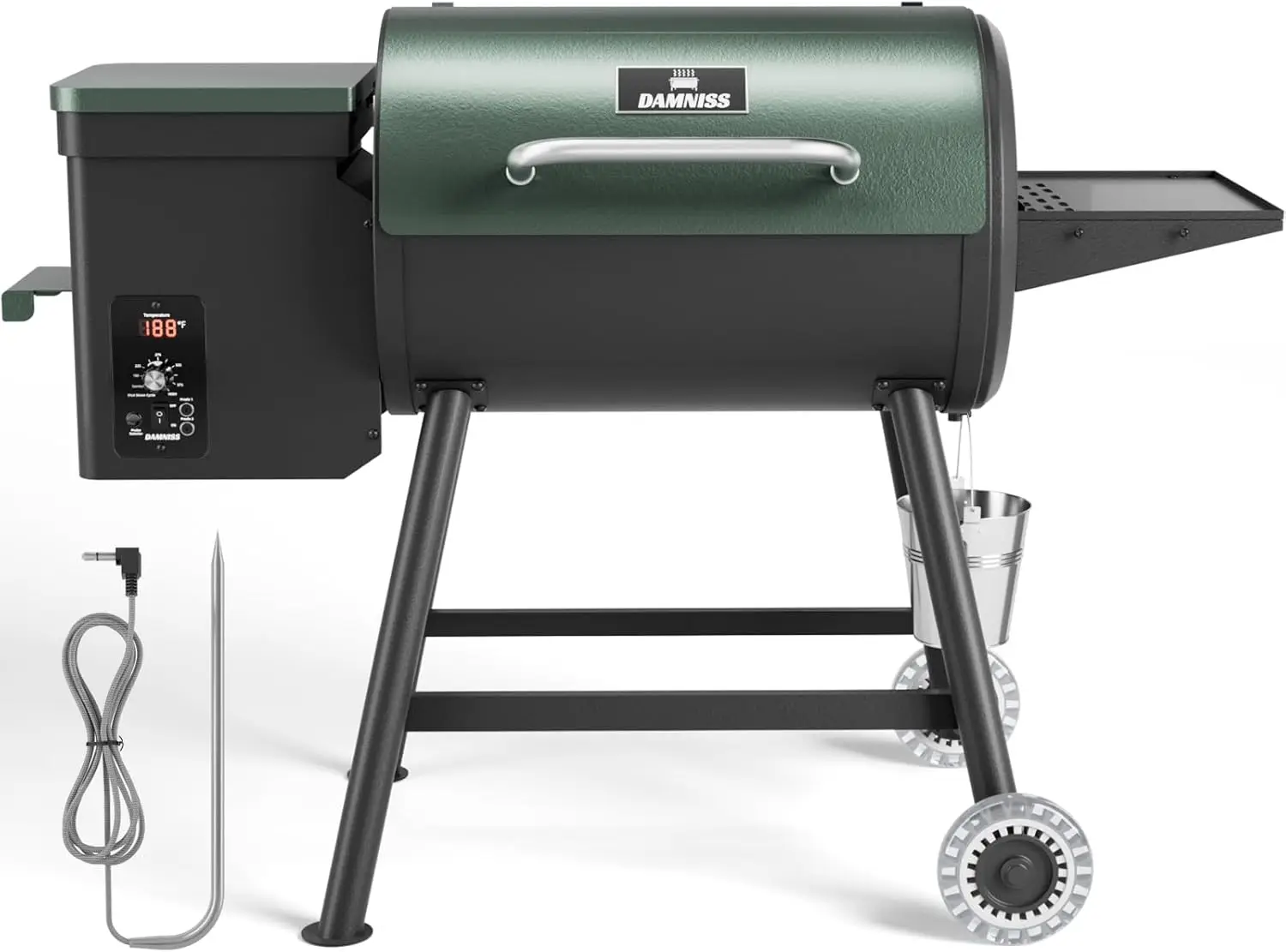 Wood Pellet Grill & Smoker 8-In-1 Pellet Grill With Automatic Temperature Control & Meat Probe, 456 Sq. In Area For Backyard