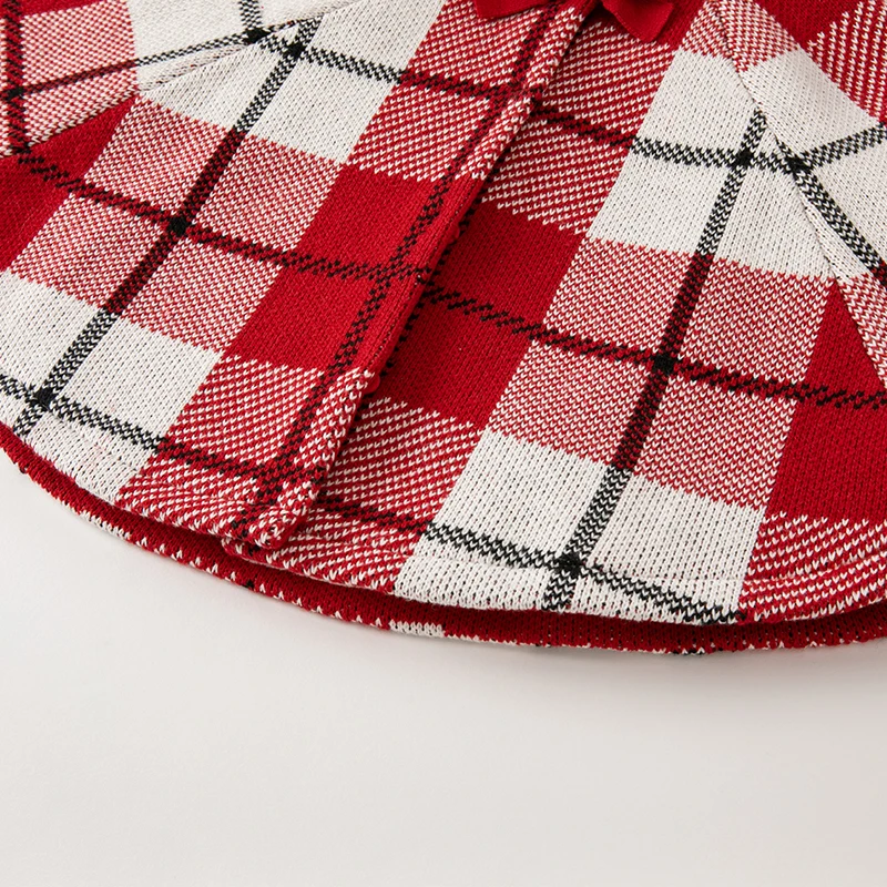 Dave Bella Autumn Winter Red Plaid Baby Jackets Warm Cotton Cloak Outwear Coat For Baby Girl Clothes Kids Costumn DB4224686