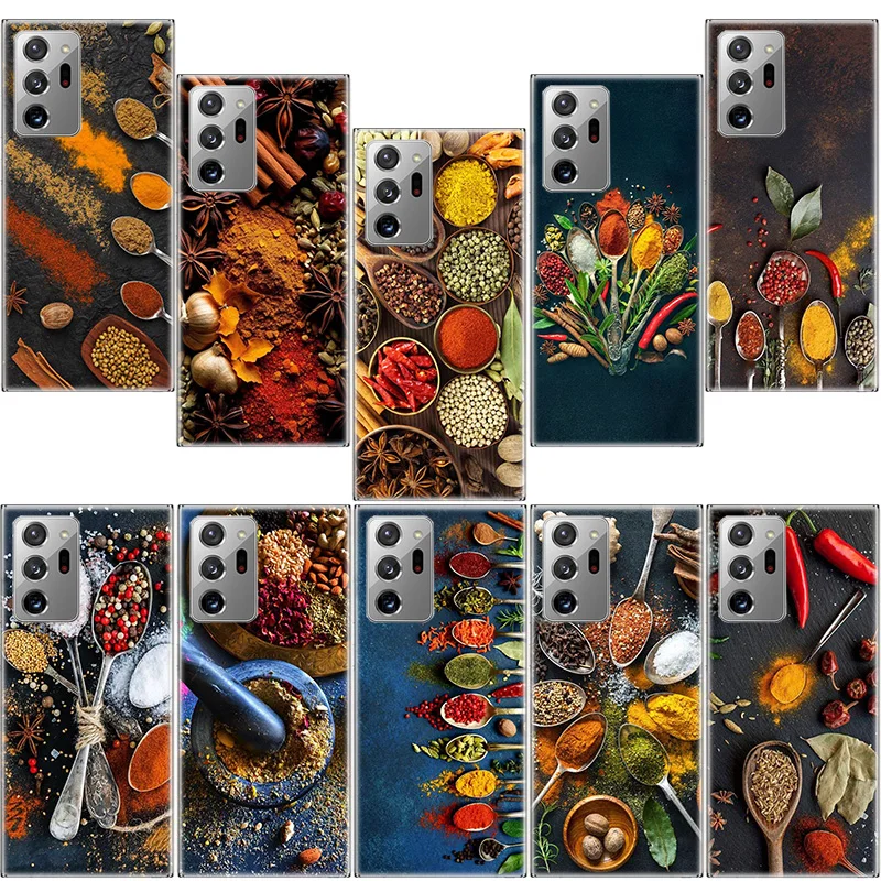 Kitchen Seasoning and Spices Phone Case For Samsung S24 S23 FE S22 S25 Ultra S21 Plus Galaxy S20 FE S25 Edge Cover Capa Soft TPU
