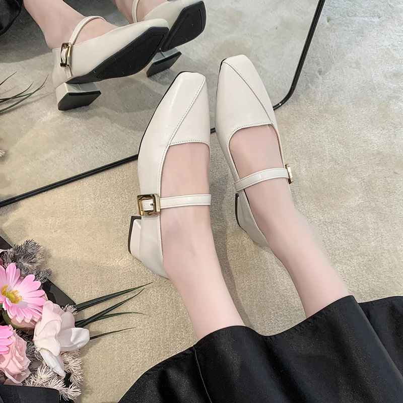 Zapatos de cuero Mary Jane para mujer, estilo británico, antideslizantes, recién llegados, elegantes, diseño francés Retro, zapatos casuales