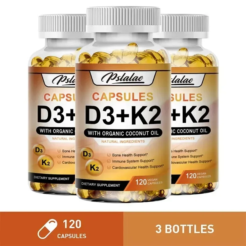 Vitamin D3 + K2 Capsules - Promotes Bone, Dental and Cardiovascular Health and Supports The Immune System