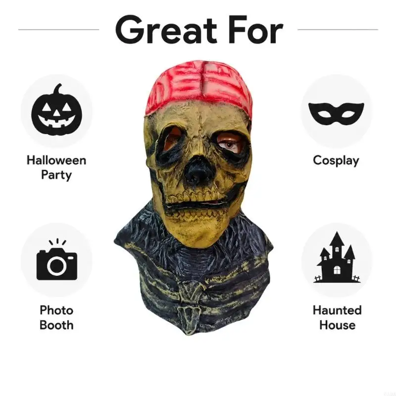 Full Head Creature Skull Mask for Halloween Themed Party Looks 6XDA