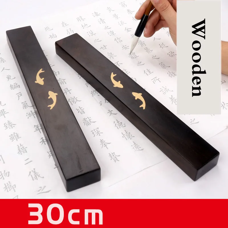 Chinese Wodden Brass Paperweights Chinese Calligraphy Painting Study Room Paper Weight Sandalwood Gift Box Paper Pressing Prop