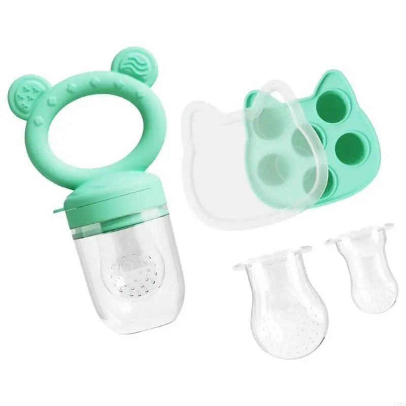 وحدة تغذية الفاكهة وحدة تغذية طعام الطفل للطفل التسنين الإغاثة قوالب الحليب ألعاب التسنين المغذية مع الفريزر صينية عاب L8RB #3