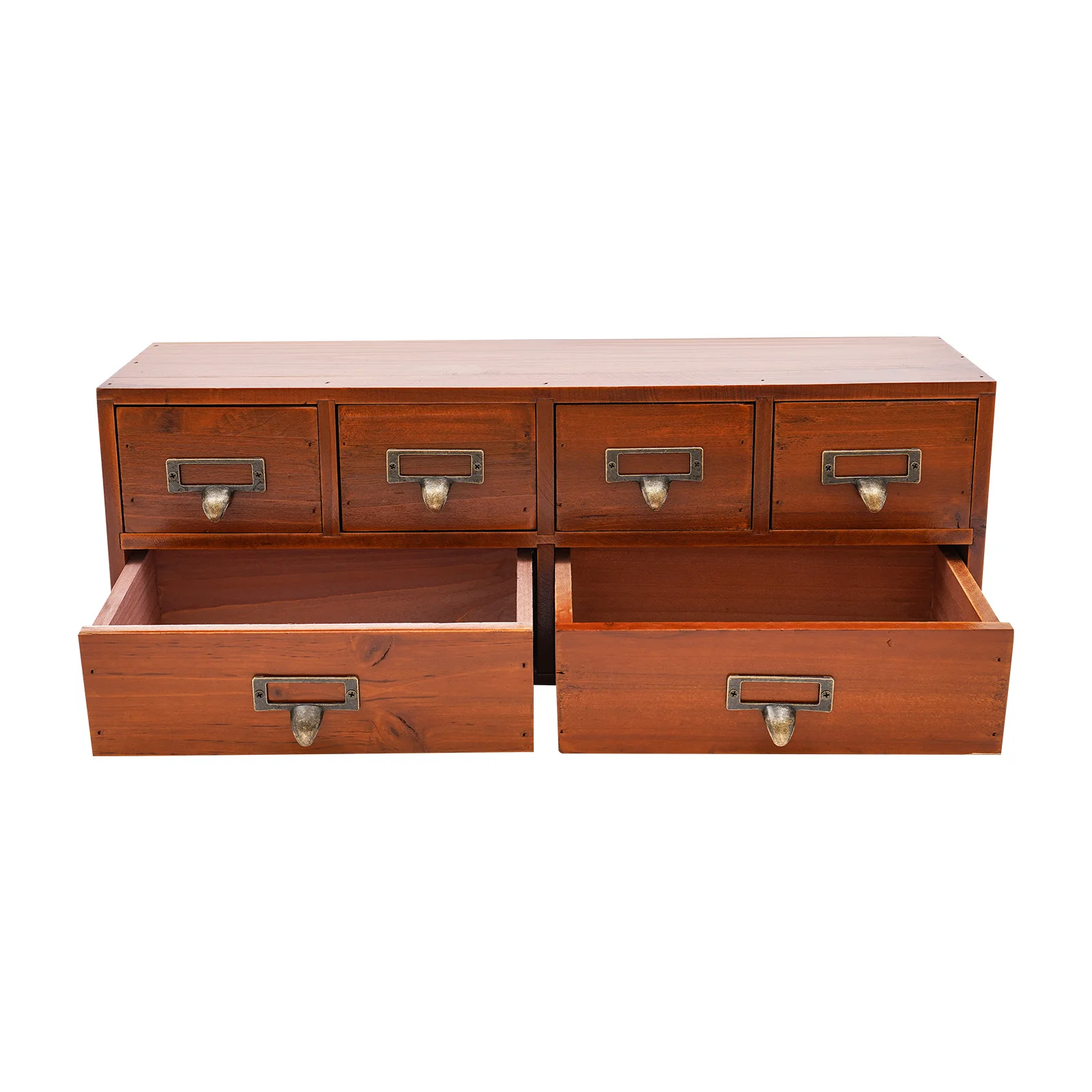 

Ретро-органайзер для стола из дерева, шкафчик с 6 ящиками, настольная полка для хранения канцелярских принадлежностей, косметики и украшений для офиса и дома