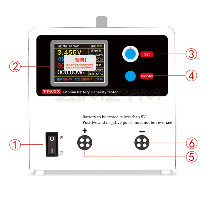 Imagem -04 - Lithium Battery Capacidade Tester Única Carga Celular e Detecção de Descarga Instrumento Balancing Instrument Ypsdz0550
