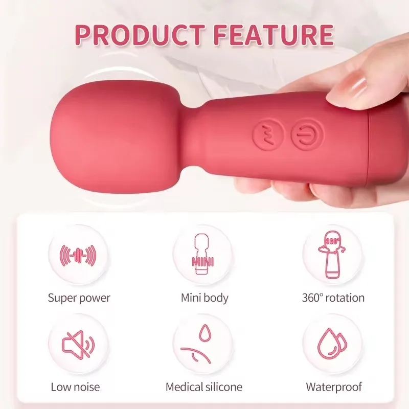 Mini Vibrator Wand Sex Toys Clit Stimulator Vibrator for Woman Quiet High Power Waterproof Vibration Clitoris Stimulation