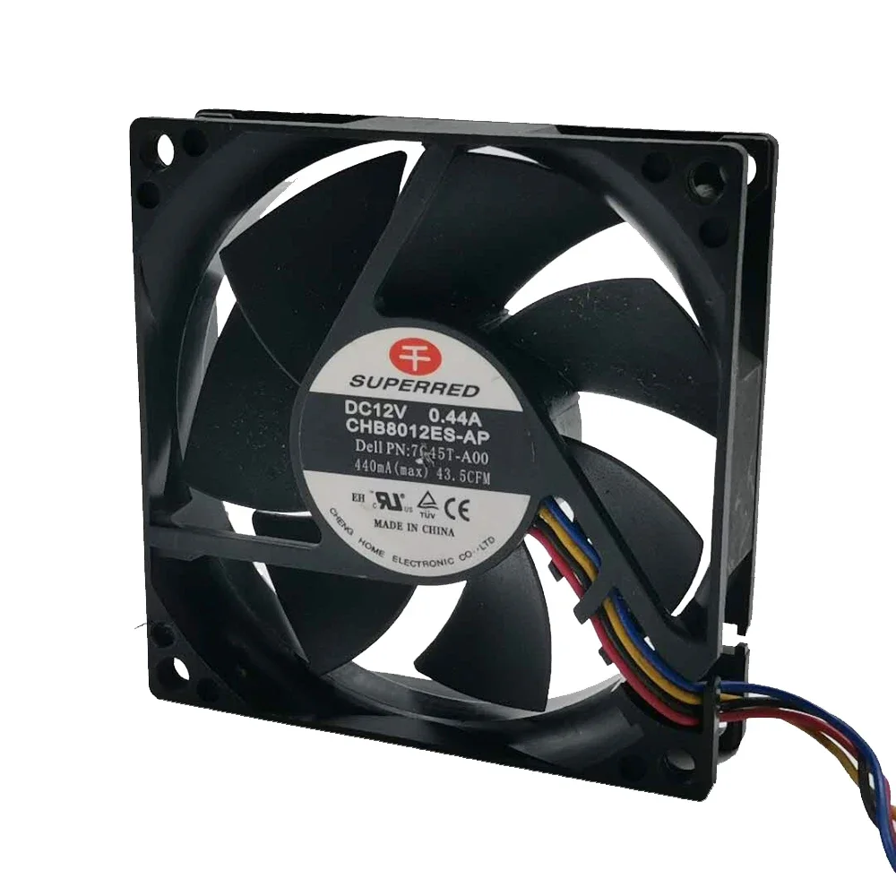 Nieuwe Originele CHB8012ES-AP 8020 8Cm Dc 12V 0.44a Vier Draad Temperatuurregeling Pwm Hoge Wind Chassis Cpu Fan 80*80*20Mm