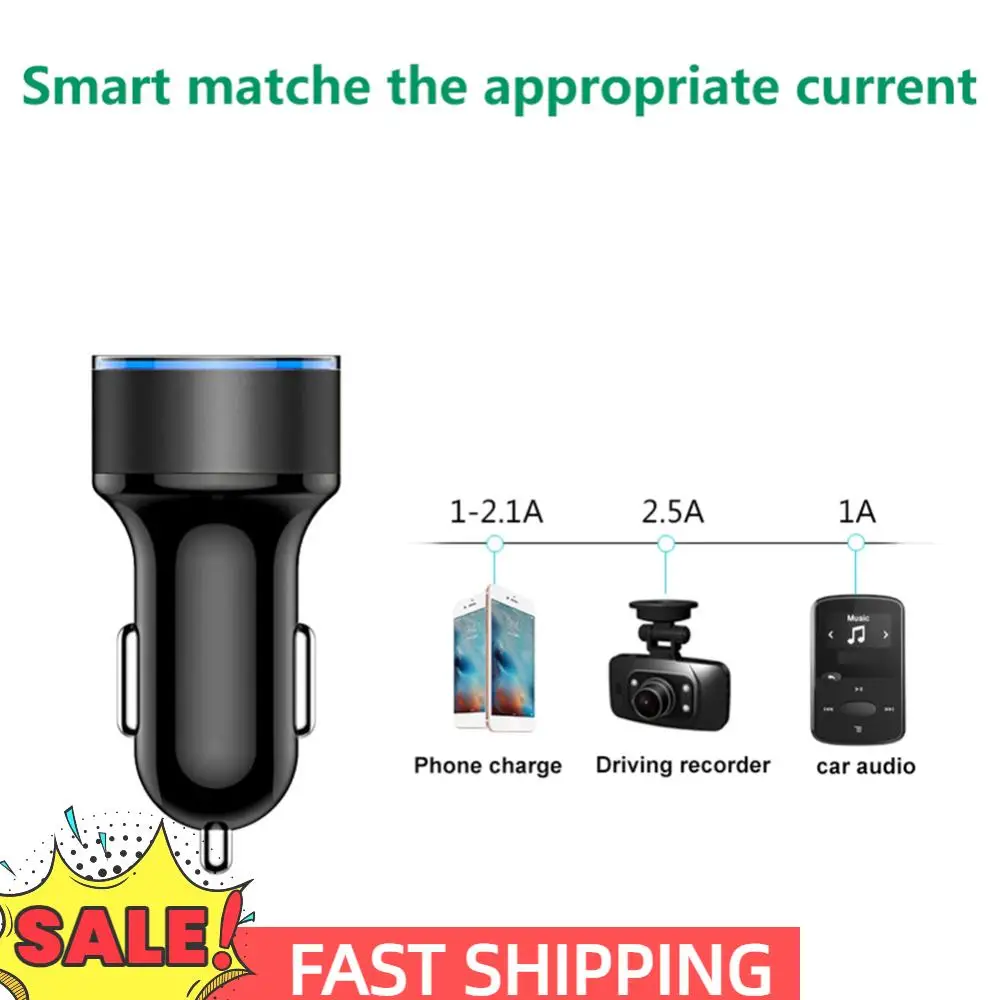 محول شاحن سيارة مزدوج USB 2 منفذ ولاعة السجائر محول 3.1A شحن سريع للغاية شاحن الهاتف المحمول الذكي سبائك الألومنيوم #1