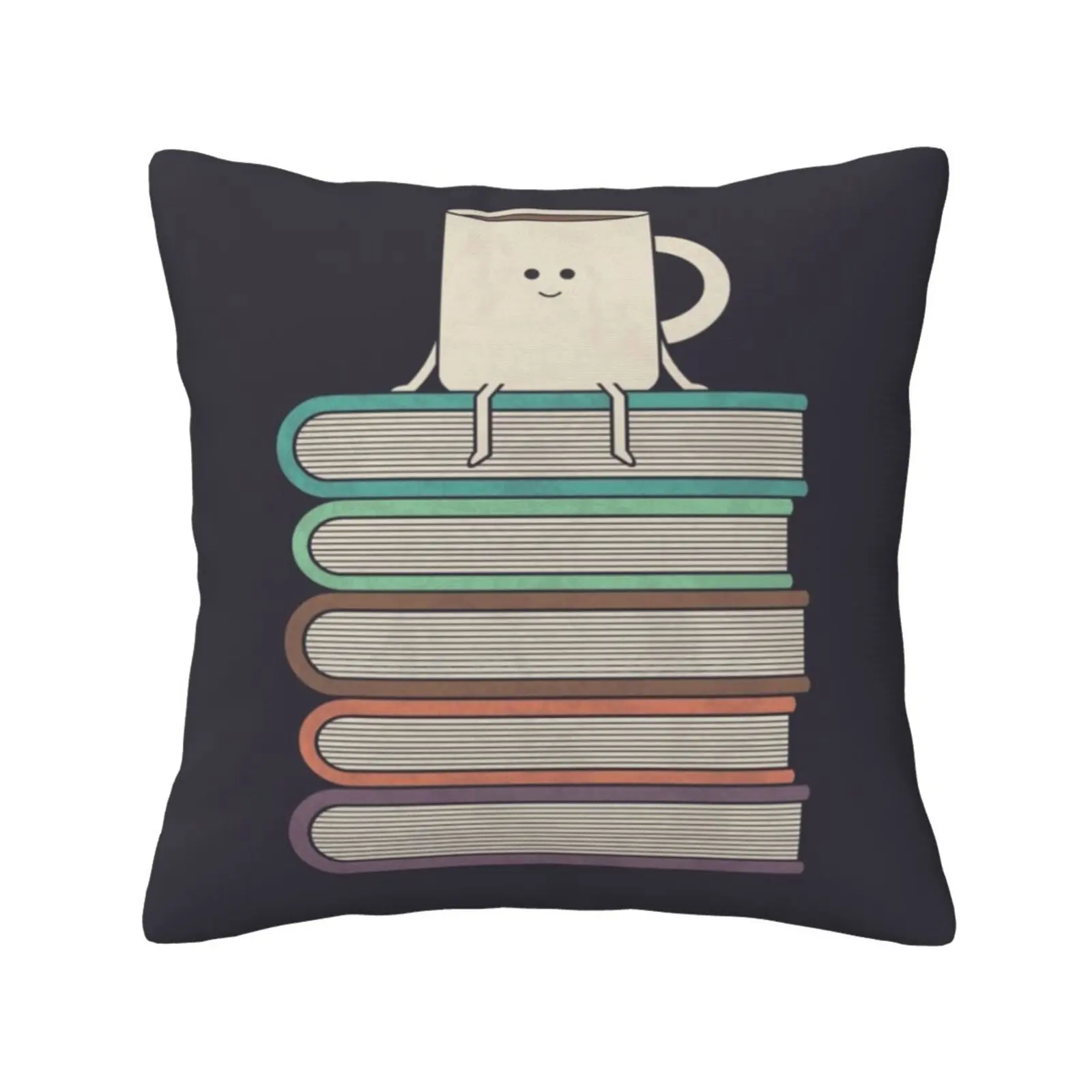 

On Top Of The World Soft Comfortable Pillowcase Bookworm Cute Reading Coffee Tea Relax Happy Library Librarian Cuddle