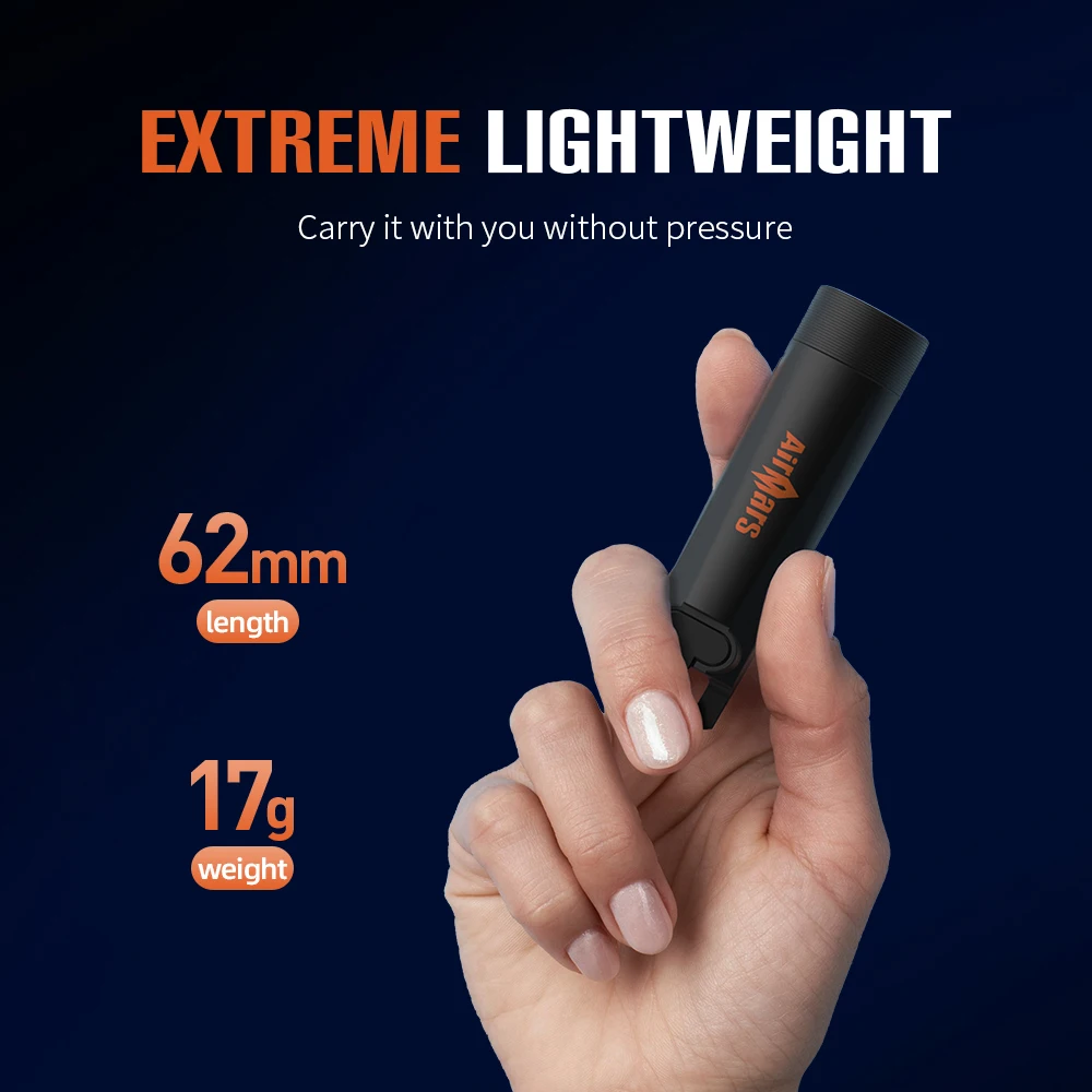 Airmars Multi-functional Mini Flashlight Six-speed Brightness Adjustable, Strong UV Light, Suitable for Self-defense