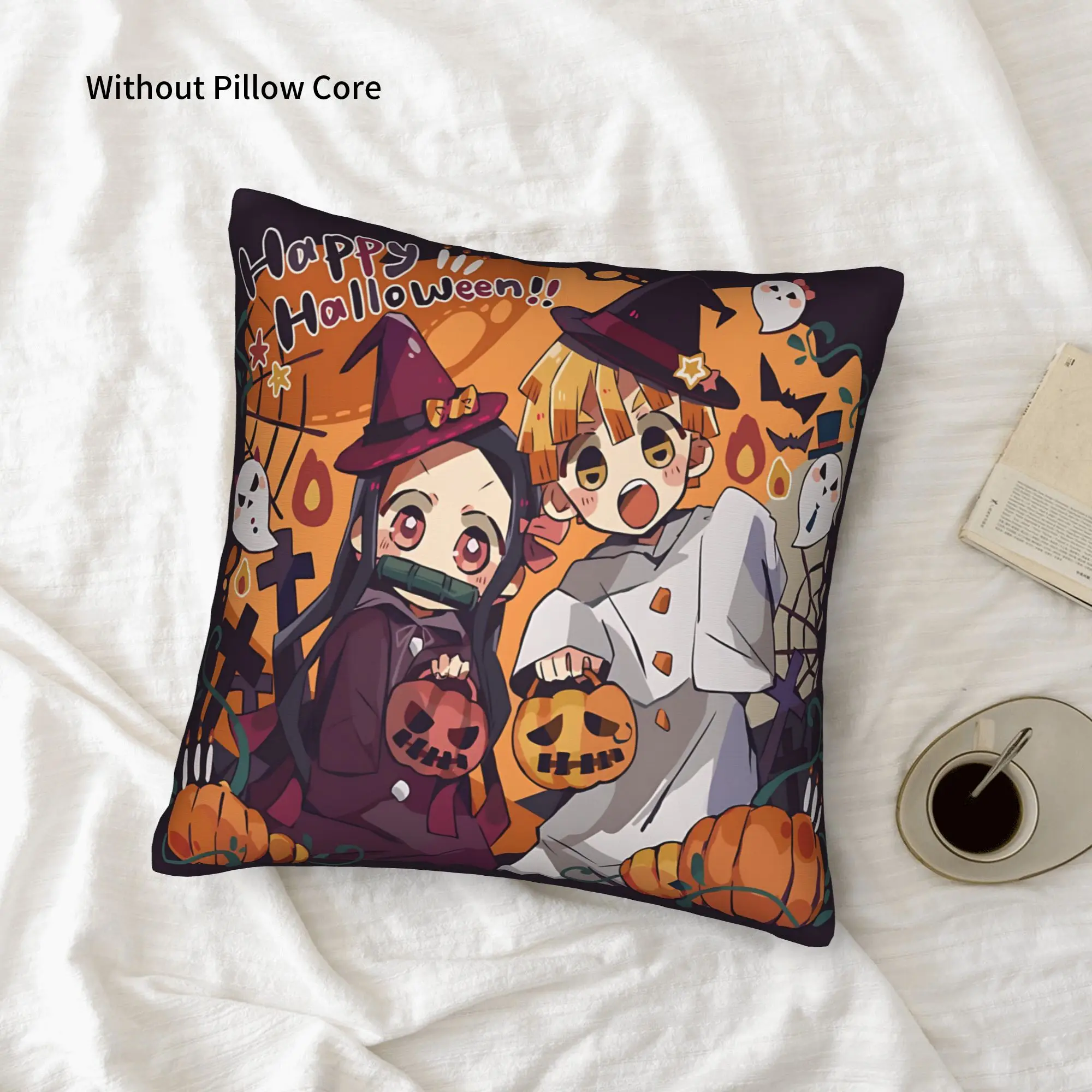 1PC Halloween Demon Slayer Pillow Case Home Decor Items Double-Sided Printing  Sofa Cushion Bedroom Bedside Pillow